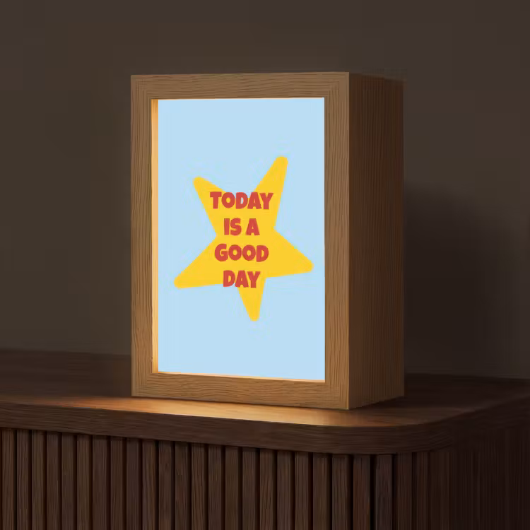 Ster - Today is a good day - Blauw Light Box met kabel (Tafellamp) klein -z3d_website