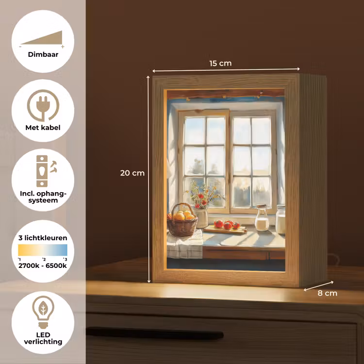 Stilleven - Keuken - Doorkijk - Vintage Light Box met kabel (Tafellamp) klein -USP_NL