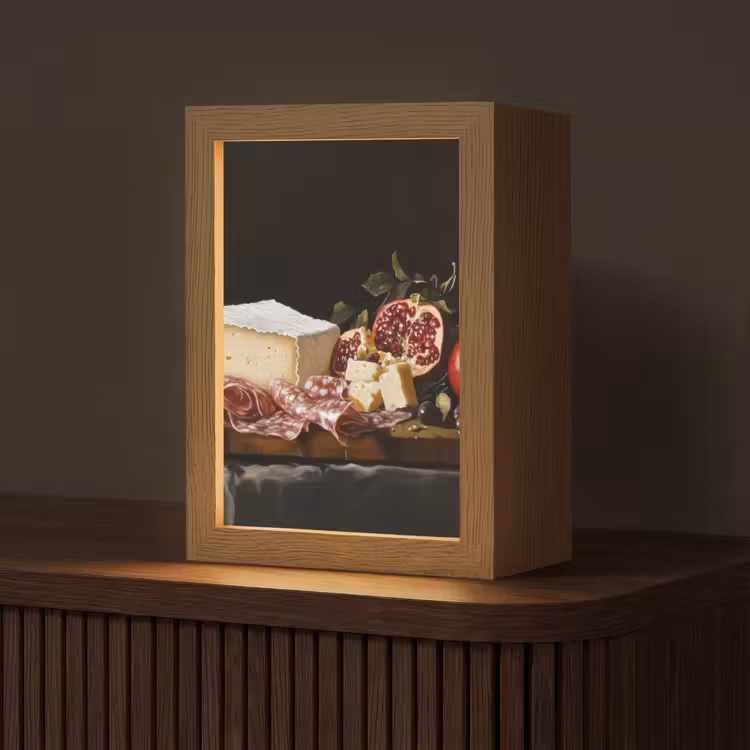 Stilleven - Vintage - Borrelplank Light Box met kabel (Tafellamp) klein -z3d_website