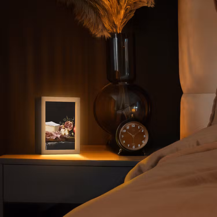 Stilleven - Vintage - Borrelplank Light Box met kabel (Tafellamp) klein -sfeer1