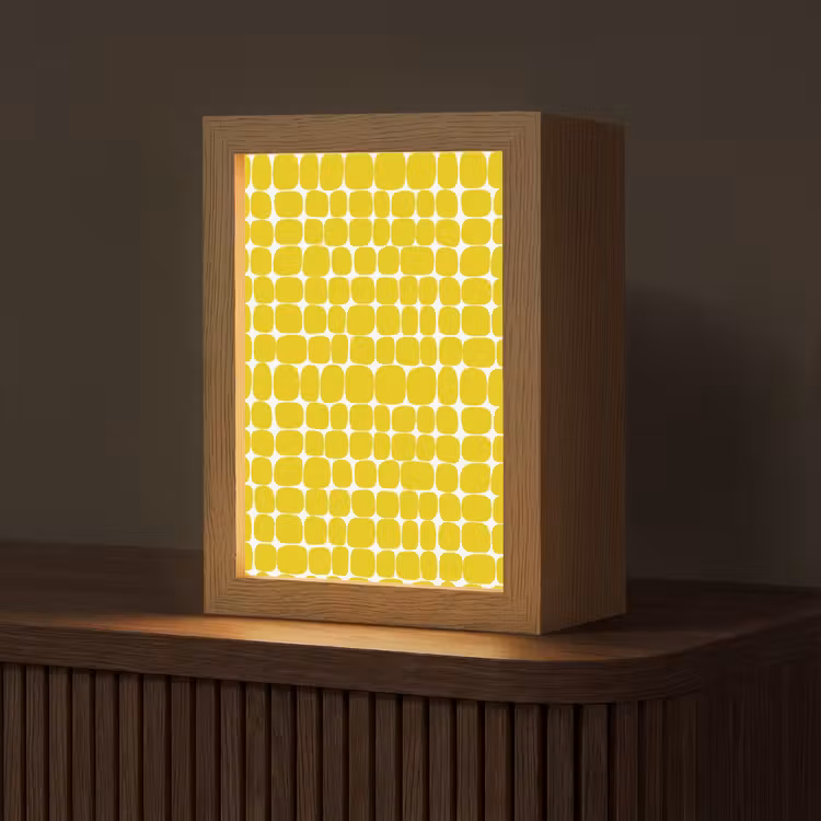 Stippen - Modern - Geel Light Box met kabel (Tafellamp) klein 925 -z3d_website