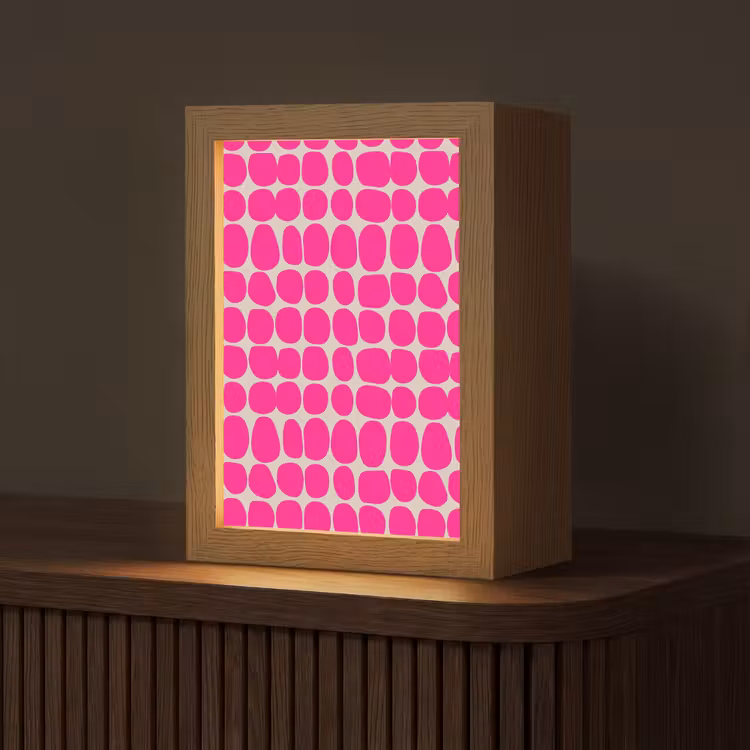Stippen - Patroon - Roze Light Box met kabel (Tafellamp) klein 925 -z3d_website