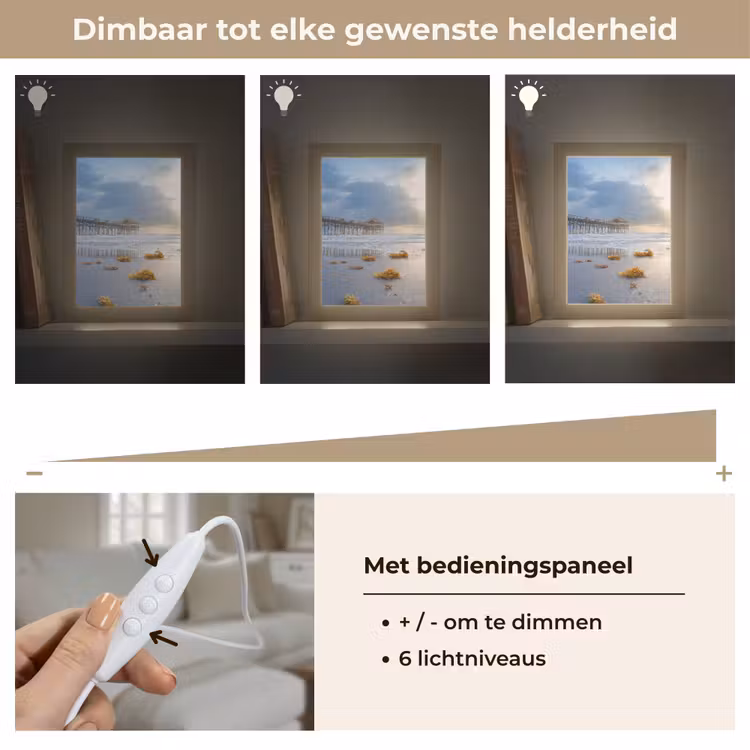 Strand - Pier - Zeewier - Zee - Zomer Light Box met kabel (Tafellamp) klein -USP_dimbaarNL