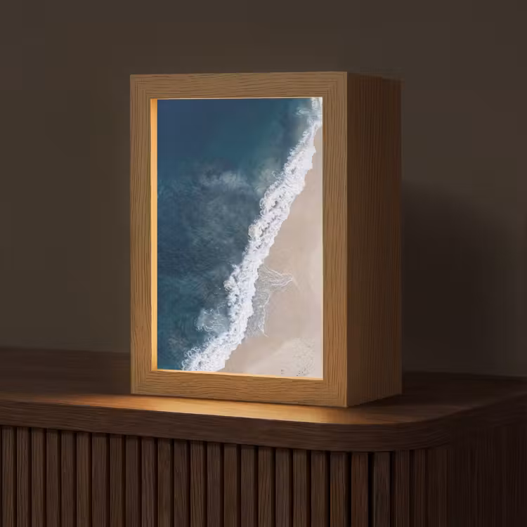 Strand - Zee - Golven Light Box met kabel (Tafellamp) klein -z3d_website