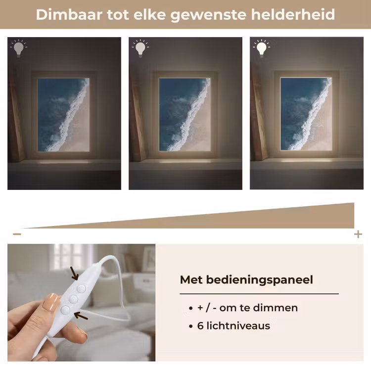 Strand - Zee - Golven Light Box met kabel (Tafellamp) klein -USP_dimbaarNL
