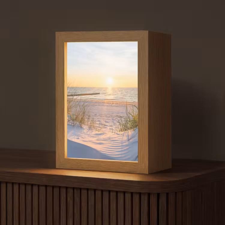 Strand - Zon - Duin - Gras - Zand - Horizon Light Box met kabel (Tafellamp) klein -z3d_website