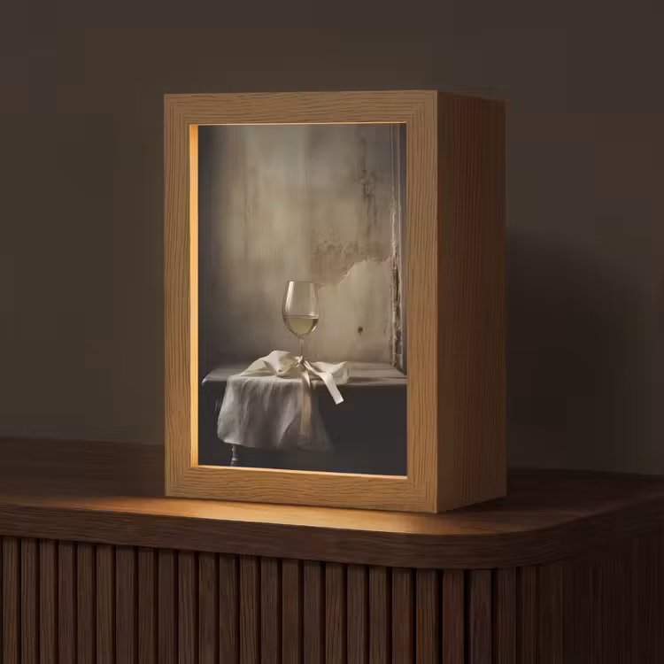 Strik - Beige - Witte - Wijn Light Box met kabel (Tafellamp) klein -z3d_website