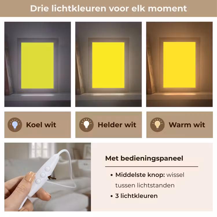 Sunshine - Glow - Geel Light Box met kabel (Tafellamp) klein 925 -USP_lichtkleurNL