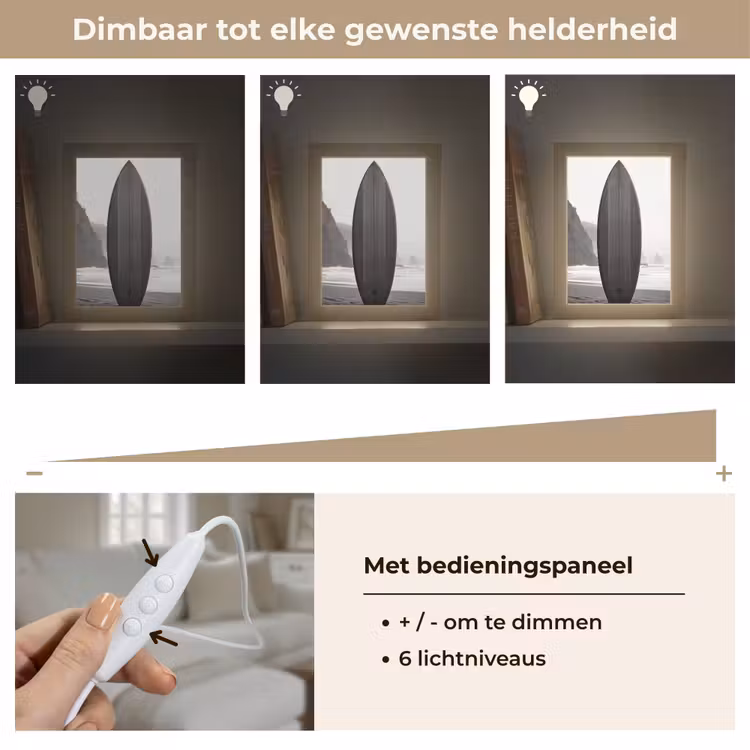 Surfplank - Zand - Zee Light Box met kabel (Tafellamp) klein -USP_dimbaarNL