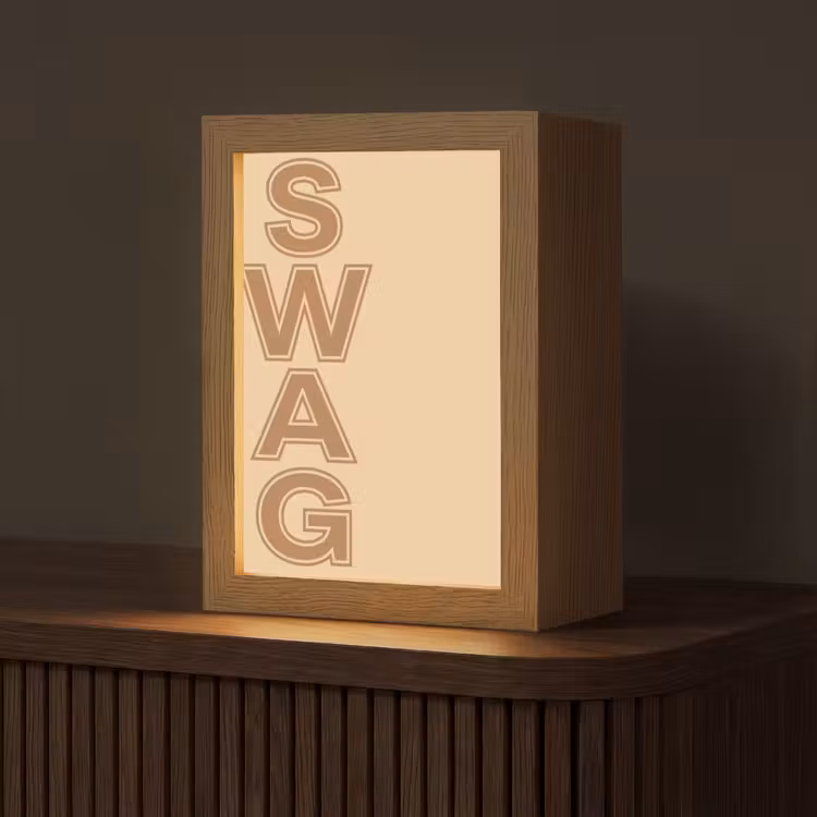 Swag - Bruin - Beige Light Box met kabel (Tafellamp) klein -z3d_website