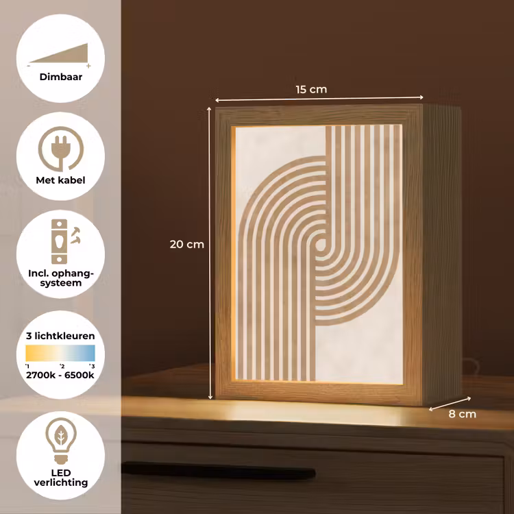 Symmetrische bocht - Koperkleurig Light Box met kabel (Tafellamp) klein -USP_NL