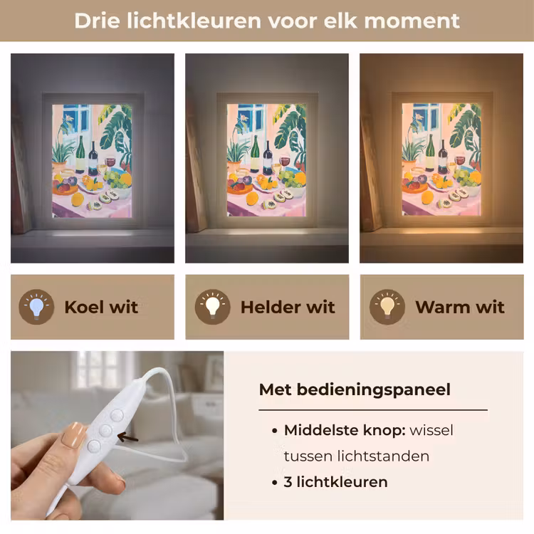 Tafel - Wijn - Fruit Light Box met kabel (Tafellamp) klein -USP_lichtkleurNL