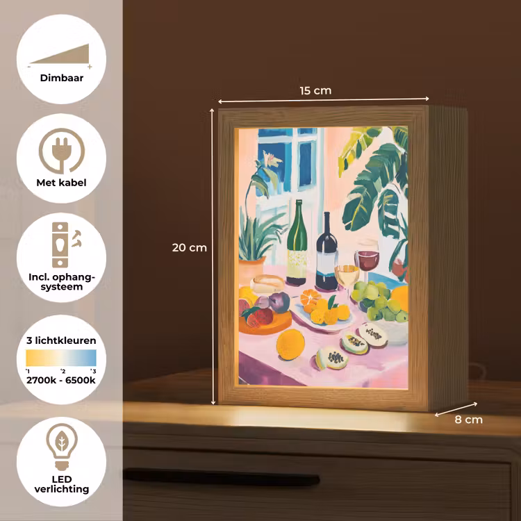 Tafel - Wijn - Fruit Light Box met kabel (Tafellamp) klein -USP_NL