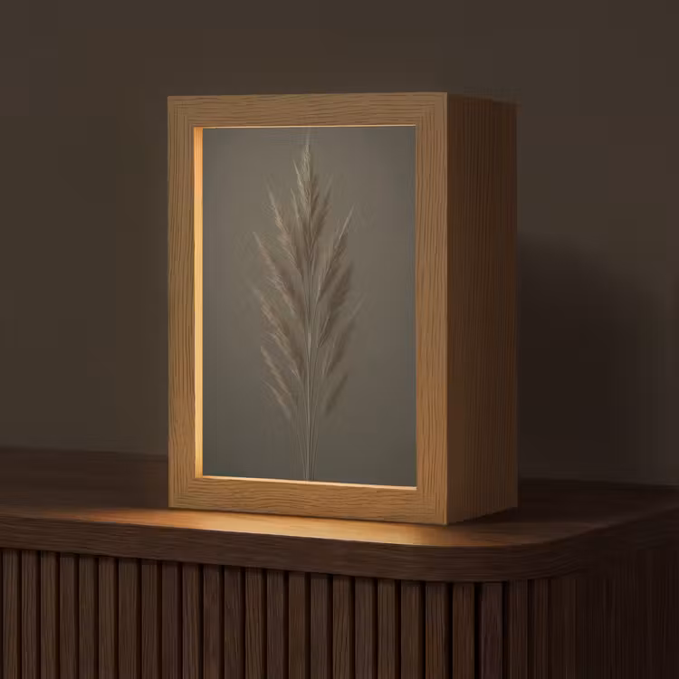 Tak - Pluimgras - Donkerbruin Light Box met kabel (Tafellamp) klein -z3d_website
