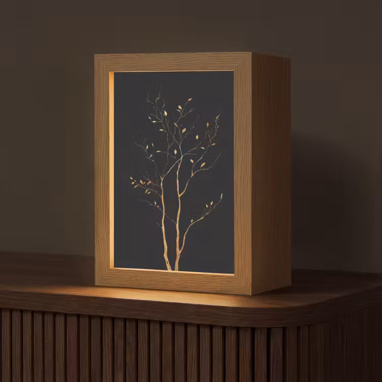 Takken - Blaadjes - Zwart Light Box met kabel (Tafellamp) klein -z3d_website