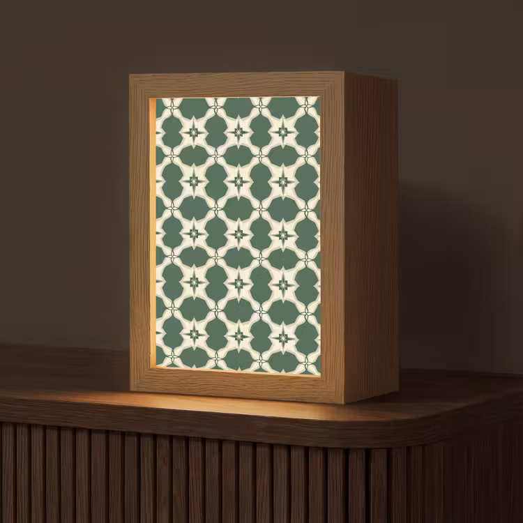 Tegel - Klassiek - Groen Light Box met kabel (Tafellamp) klein 925 -z3d_website