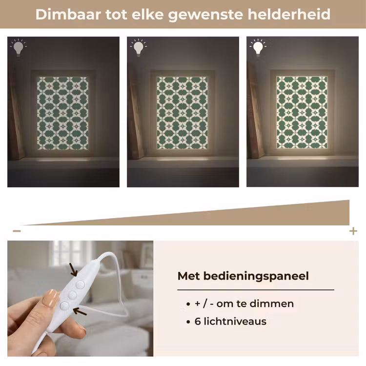 Tegel - Klassiek - Groen Light Box met kabel (Tafellamp) klein 925 -USP_dimbaarNL