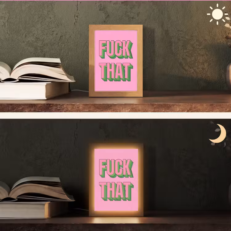 Tekst - Bold - Roze Light Box met kabel (Tafellamp) klein -sfeer3