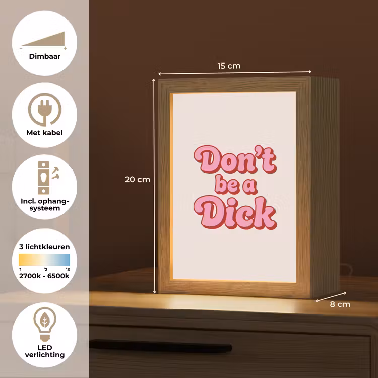 Tekst - Boodschap - Roze Light Box met kabel (Tafellamp) klein -USP_NL