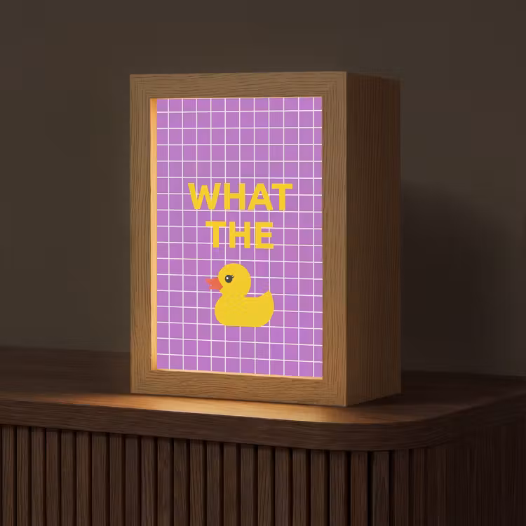 Tekst - Eend - Paars Light Box met kabel (Tafellamp) klein -z3d_website