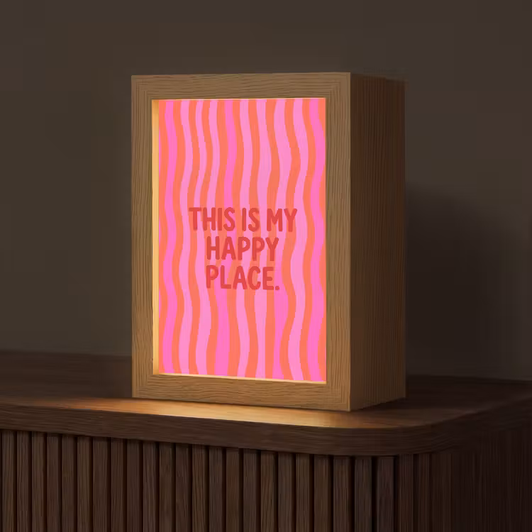 Tekst - Modern - Kleurrijk Light Box met kabel (Tafellamp) klein -z3d_website