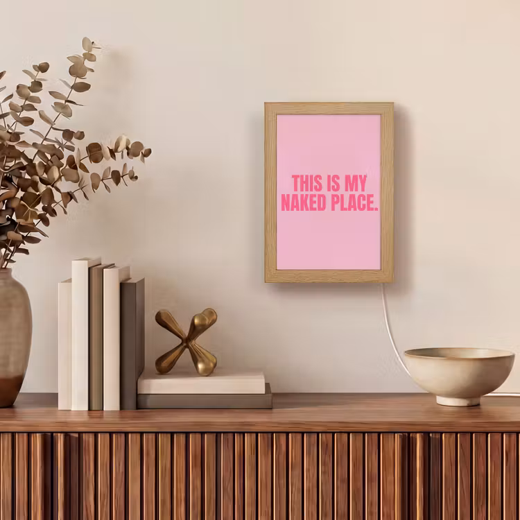 Tekst - Modern - Roze Light Box met kabel (Tafellamp) klein -sfeer2