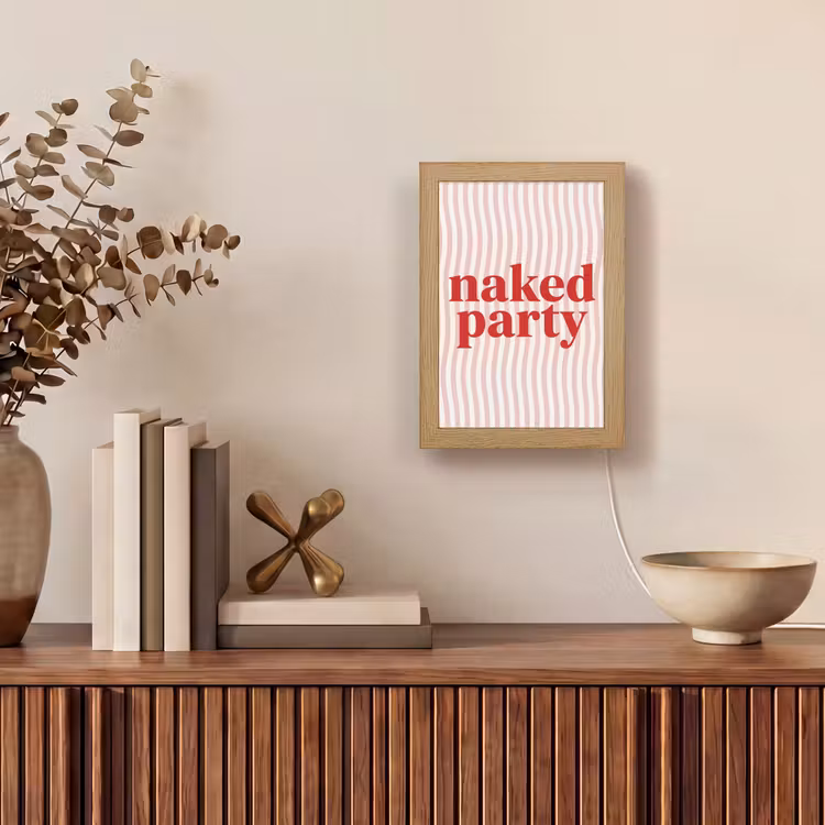 Tekst - Modern - Strepen Light Box met kabel (Tafellamp) klein -sfeer2