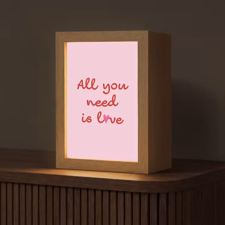 Tekst - Roze - Love - Hart Light Box met kabel (Tafellamp) klein -z3d_website