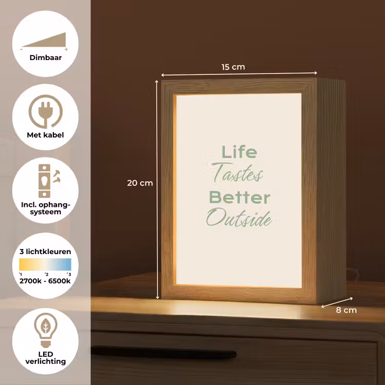 Tekst - Sierlijk - Letters - Groen Light Box met kabel (Tafellamp) klein -USP_NL
