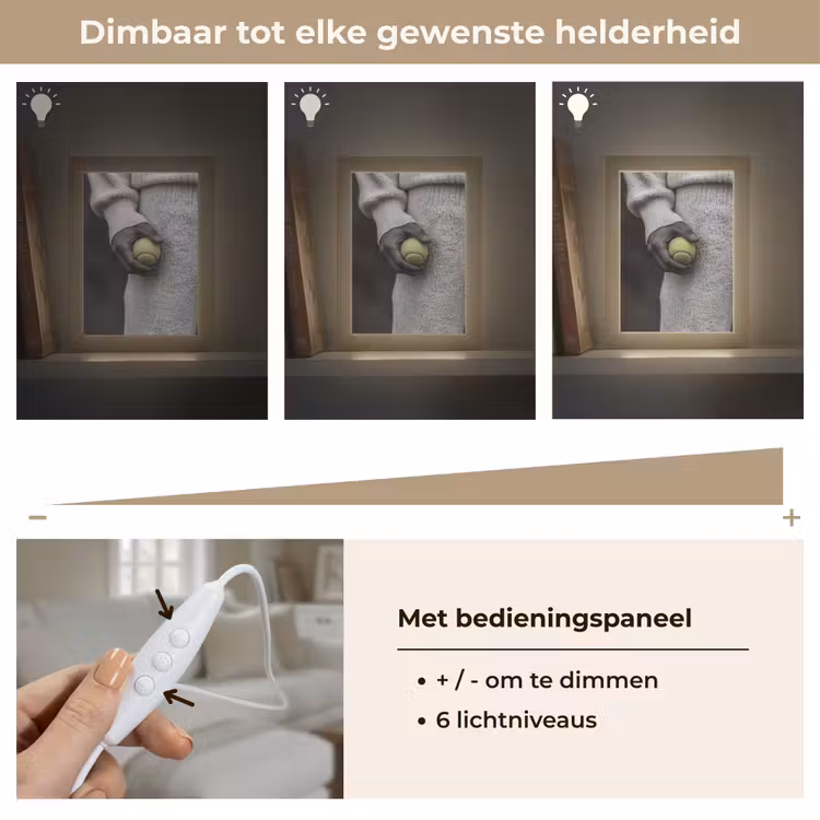 Tennisbal - Zwart - Wit Light Box met kabel (Tafellamp) klein -USP_dimbaarNL