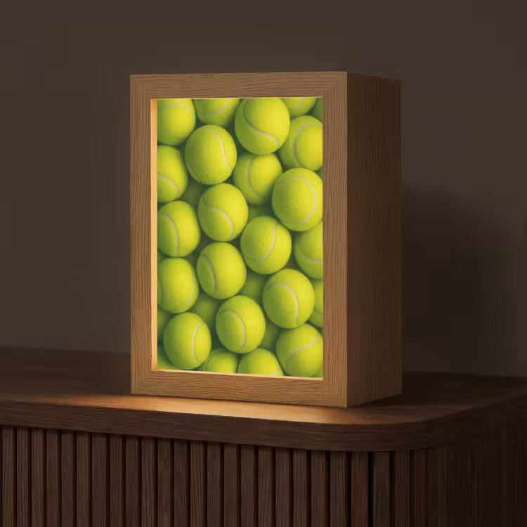 Tennisballen - Bal - Geel Light Box met kabel (Tafellamp) klein -z3d_website