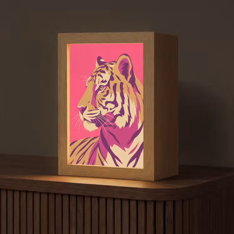 Tijger - Modern - Neon Light Box met kabel (Tafellamp) klein -z3d_website