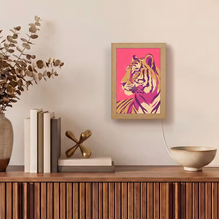 Tijger - Modern - Neon Light Box met kabel (Tafellamp) klein -sfeer2