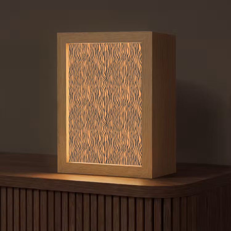 Tijger - Oranje - Patroon - Strepen Light Box met kabel (Tafellamp) klein 925 -z3d_website