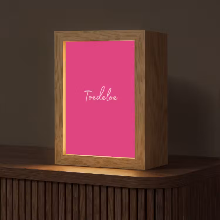 Toedeloe - Roze Light Box met kabel (Tafellamp) klein -z3d_website