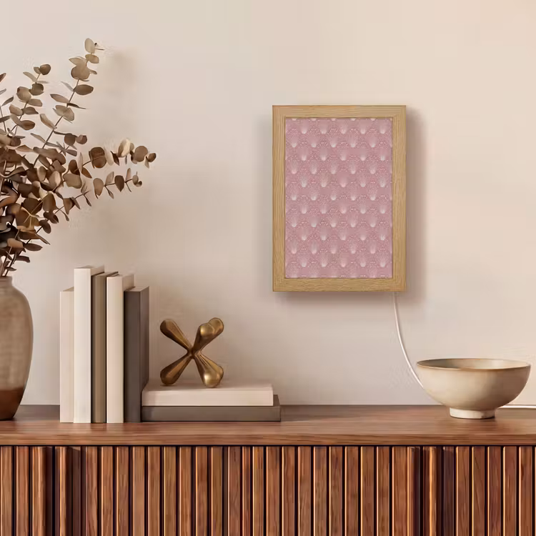 Trendy - Patroon - Roze Light Box met kabel (Tafellamp) klein 925 -sfeer2
