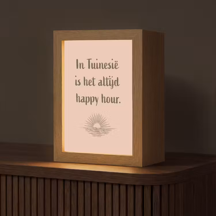 Tuin - Roze - Quote - Zon Light Box met kabel (Tafellamp) klein -z3d_website