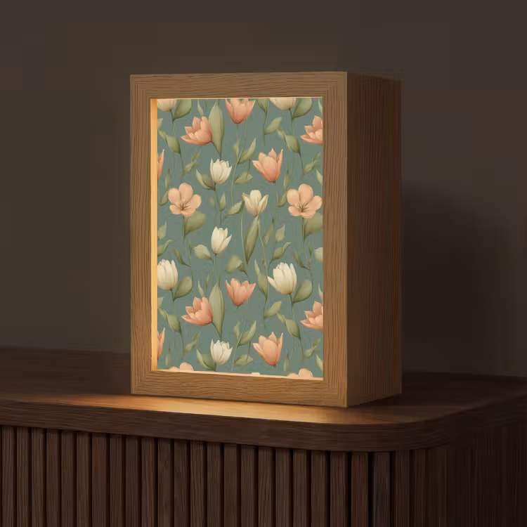 Tulpen - Botanisch - Groen Light Box met kabel (Tafellamp) klein 925 -z3d_website