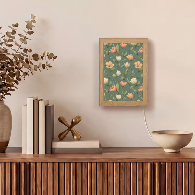 Tulpen - Botanisch - Groen Light Box met kabel (Tafellamp) klein 925 -sfeer2