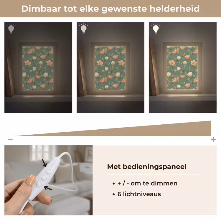 Tulpen - Botanisch - Groen Light Box met kabel (Tafellamp) klein 925 -USP_dimbaarNL