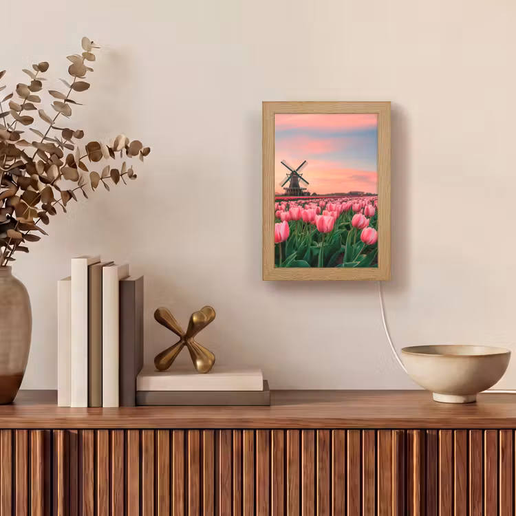 Tulpen - Molen - Nederland Light Box met kabel (Tafellamp) klein -sfeer2