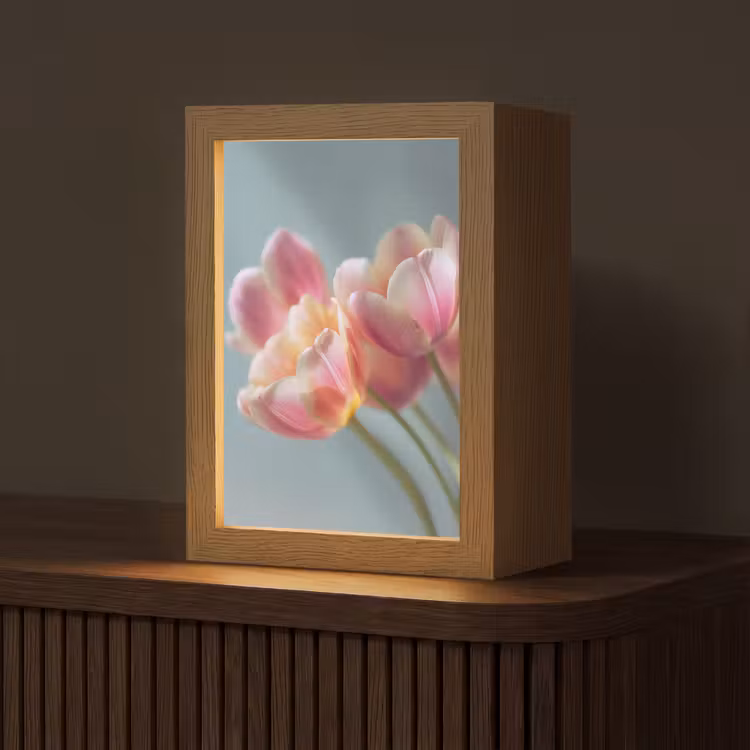 Tulpen - Roze - Stelen Light Box met kabel (Tafellamp) klein -z3d_website