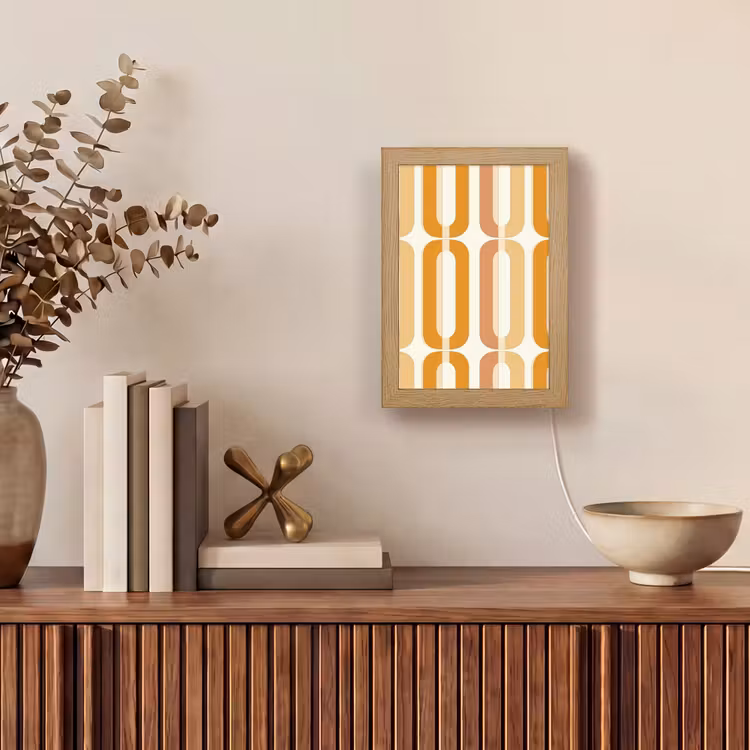 U-vorm - Retro - Oranje Light Box met kabel (Tafellamp) klein 925 -sfeer2