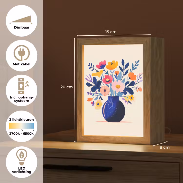 Vaas - Bloemen - Boeket Light Box met kabel (Tafellamp) klein -USP_NL