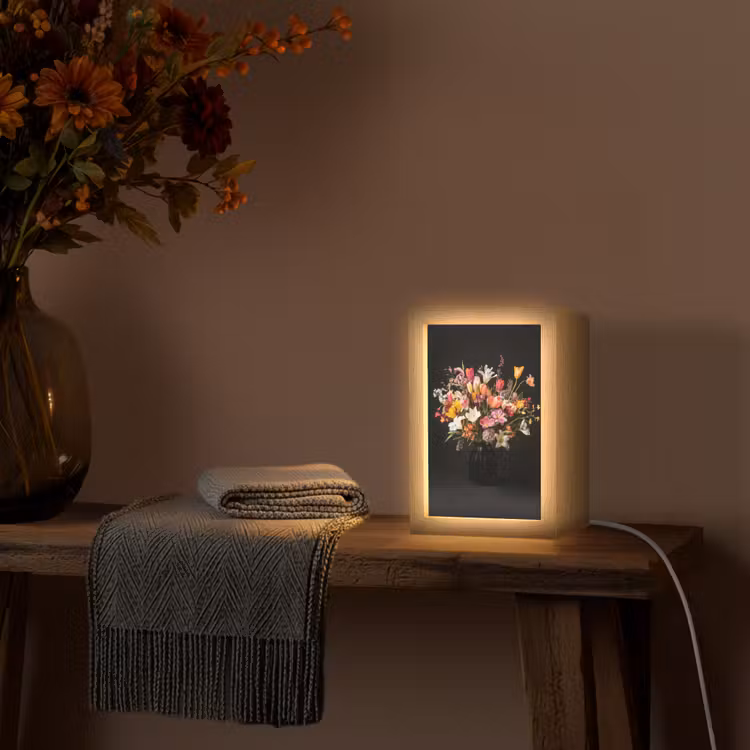 Vaas - Bloemen - Tulpen Light Box met kabel (Tafellamp) klein -sfeer4