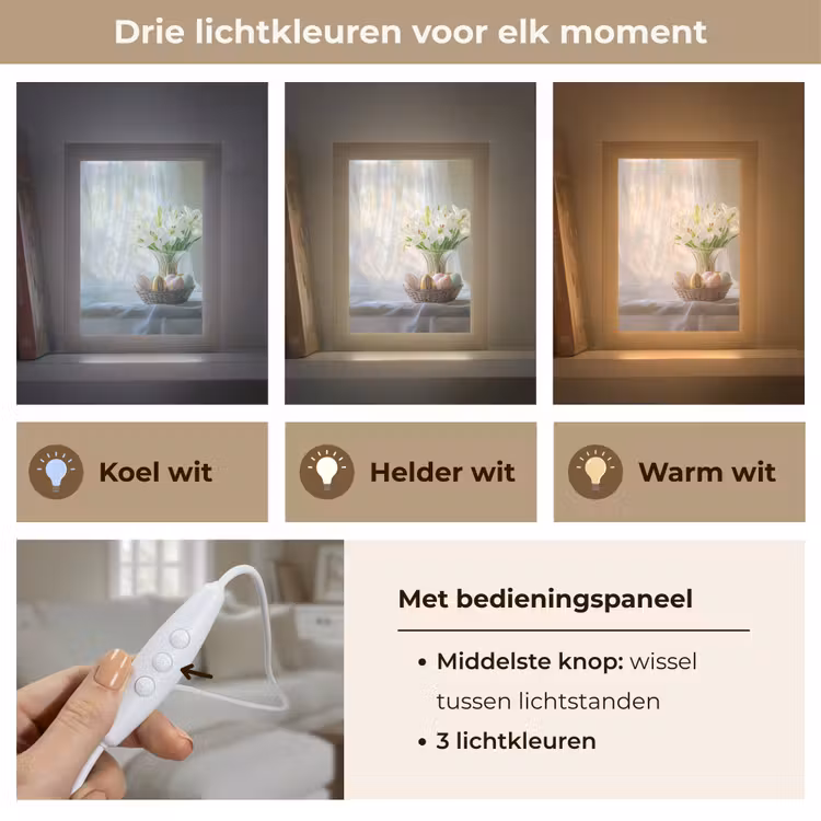 Vaas - Eieren - Bloemen Light Box met kabel (Tafellamp) klein -USP_lichtkleurNL