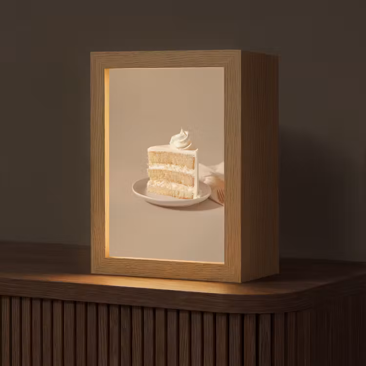 Vanilletaart - Cake - Romig Light Box met kabel (Tafellamp) klein -z3d_website