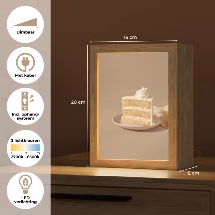Vanilletaart - Cake - Romig Light Box met kabel (Tafellamp) klein -USP_NL