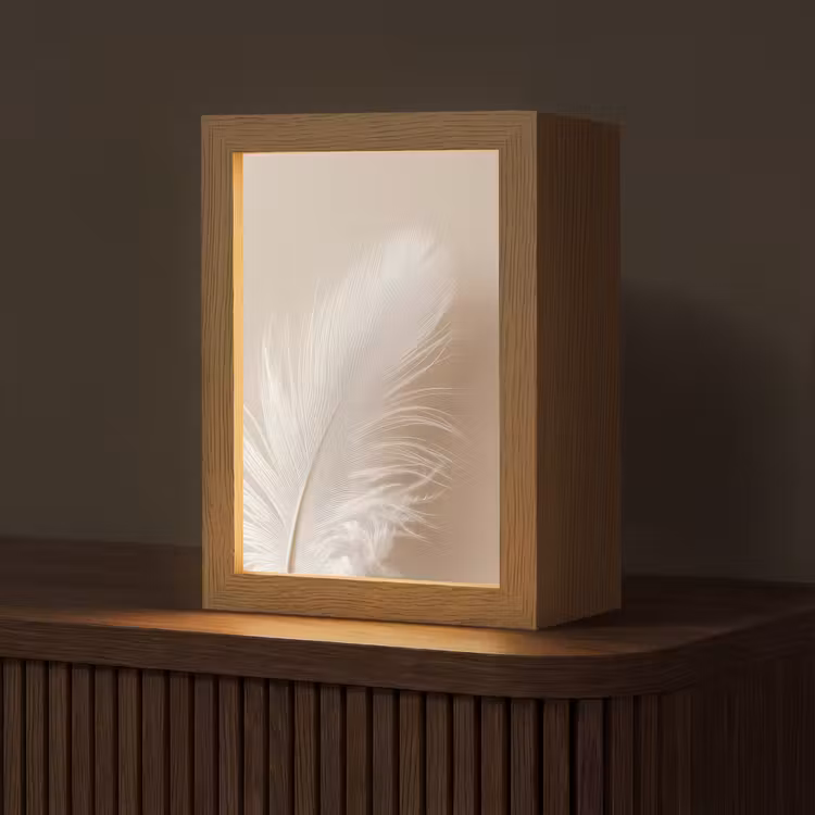 Veer - Minimalistisch - Roze Light Box met kabel (Tafellamp) klein -z3d_website