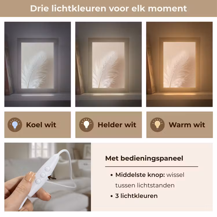 Veer - Minimalistisch - Roze Light Box met kabel (Tafellamp) klein -USP_lichtkleurNL